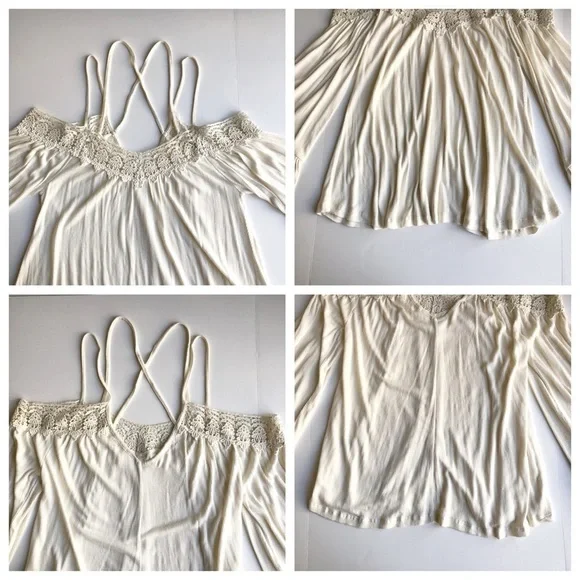 Sun & Shadow Crochet Trim Off the Shoulder Top - Picture 7 of 10